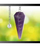 Bulk 5 Pcs Natural Purple Amethyst Gemstone Dowsing Pendulums - $49.95
