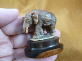 tb-ele-6 little Elephant walking Tagua NUT palm figurine Bali carving safari zoo - £49.15 GBP