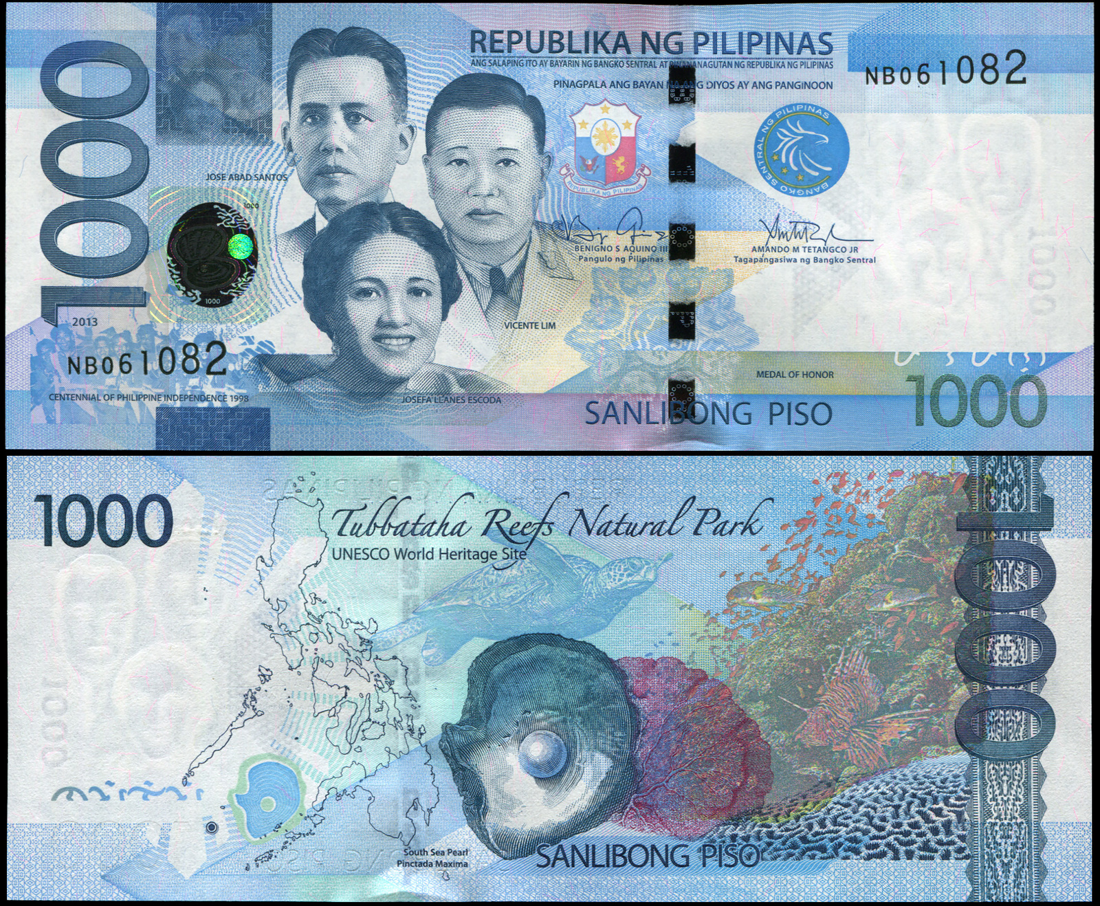 Philippines. Banknote 1000 piso. 2013. Unc. Paper. Cat# P.211c