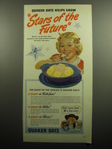 1949 Quaker Oats Ad - Quaker Oats helps grow Stars of the Future - £14.50 GBP