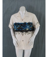 Modern Hilo Hattie Hawaiian Shirt - Beautiful Night Scape Graphic - Men&#39;... - £38.55 GBP