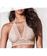 Victoria’s Secret Very Sexy High Neck Unlined Lace Bralette Bra Pink Sz XS - $19.99