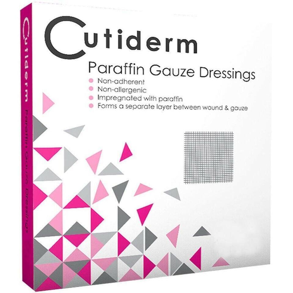 Cutiderm Sterile Paraffin Gauze Dressings 10cm x 10cm x 10 - $4.97