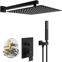 Matte Black Waterfall Tub Faucet Set with Rain Shower - $177.99