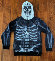 Fortnite Boy&#39;s Skull Trooper Character Costume Full Zip-Up Jacket Size XL - £9.19 GBP