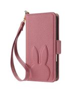 Case for iPhone 17 (Color: Red) Rabbit Pattern Wallet Case Leather Flip ... - $997.78 MXN
