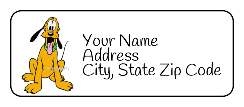 Pluto Return Address Labels, Stickers, Personalized, Disney, Tags (30)