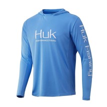 Fishing Shirts HUK Fish Clothing Long Sleeve T-shirt UPF 50 Hood  Protection Uv  - £93.01 GBP