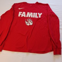 The Nike Tee Family Graphic Men&#39;s Red T-Shirt Pullover Long Sleeve Crew ... - $12.46