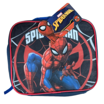 Marvel Spider-Man Rectangular Lunch Bag Kit with Handle Navy Blue &amp; Red - £11.08 GBP