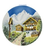 Vintage Mountain Side Wall Plate Folk Art Hand Painted No 28 Western Ger... - $12.61