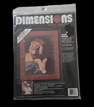 Dimensions No Count Cross Stitch Kit Regal Repose 3988 Printed Canvas Lion - $18.30