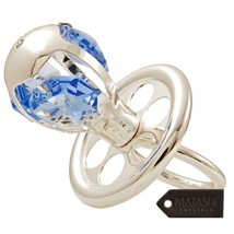 Silver Plated Pacifier with Blue Crystals Ornament by Matashi - £13.30 GBP