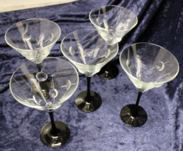 Cristal D&#39;Arques-Durand - Olive pattern - Martini Glasses - Set of 5 - €63,28 EUR