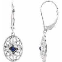 Sterling Silver Blue Sapphire Filigree Beaded Earrings - £148.11 GBP