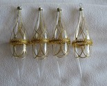 Lot of 4 Bradford Trimmeries Clear Glass Gold Teardrops Christmas Tree O... - $13.00