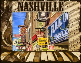 Nashville Tennessee Laser Engraved Wood Picture Frame Landscape (8 x 10) - £42.48 GBP