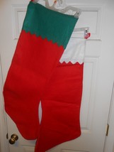 2 felt fleece soft XL 38&quot; Christmas Stockings w/ hanging hooks   Decorative - £13.95 GBP