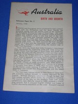 Australia Vintage Pamphlet Booklet Brochure Jan 1956 Birth And Growth - $14.99