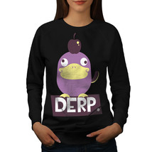 Wellcoda Derp Duck Joke Cool Womens Sweatshirt, Platypus Casual Pullover Jumper - £22.68 GBP+