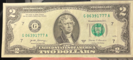 Two Dollar Bill 2017  Triple 777s  Lucky #G 06391777 A - $46.12 CAD