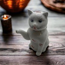 Vintage Porcelain Maneki-neko Lucky Cat Tea Pot Hand Painted Beckoning Cat - £14.56 GBP