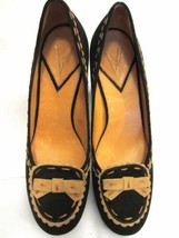 Vince Camuto Brown Butterscotch Suede Curvy Work Heels W Bows Us 8B Eu 38 - $59.99