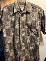 Cooke Street Honolulu Men’s L Brown Floral SS Button Down Cotton Hawaiian Shirt - £15.51 GBP