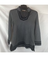 Soft Surroundings Burnt Gray Black Tunic Sweater Women’s Medium M - $265.79 MXN