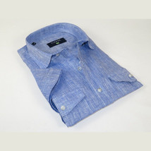Mens Ciazzo Turkey 100% Linen Breathable Shirt Short Sleeves #Linen 33 Dark Blue image 2