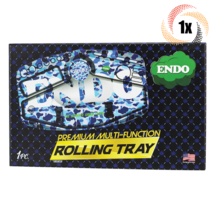 1x Pack Endo Multi Function Rolling Tray With Grinder &amp; More | Blue Camo... - $43.28