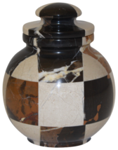 Small/Keepsake 25 Cubic Inch Triumph Cameo/King Gold Marble Cremation Urn - £129.74 GBP