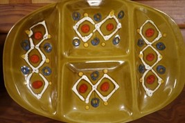 4 Vtg Italian Mid Century Modern Painted Glazed Ceramic Cocktail Plates ... - £39.95 GBP