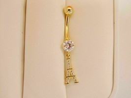 2.20Ct Simulated Diamond Eiffel Tower Belly Botton Women 14K Yellow Gold Over - £34.95 GBP