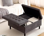 33 Square Coffee Table Lift Top Storage Ottoman In Upholstered, Tufted U... - $496.99