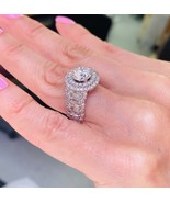 Impresionante GIA 4.80 TCW Corte Redondo Media Luna Diamante Compromiso Ring 18k - $69,298.30