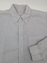 Brooks Brothers Makers Button Down Shirt Men&#39;s Size 17 34 USA Made Supima Cotton - £19.41 GBP