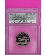 2001 S Proof North Carolina Clad State Quarter Artist Signature ICG Slab... - $29.99