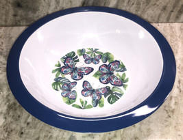 Melamine Butterflies Blue/Green-12”Large Snacks,Salad,Fruit Serving Bowl... - £14.92 GBP