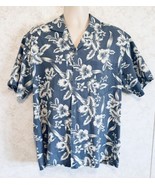 KY&#39;s Made In Hawaii Men’s Hawaiian Floral Shirt Blue White Size Large Vi... - £16.68 GBP