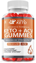 (1 Bottle) 6 Pack Keto ACV Gummies, Fat Burner, Appetite Suppressant (60... - $42.70