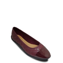 Time and Tru Women&#39;s Quilted Ballet Flats Memory Foam Size 6 Color Wine - £26.10 GBP