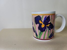 Gorgeous Iris Theme Mug Cypress Point Trading  Vintage 4 Inches - £11.62 GBP