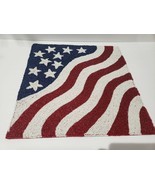 (1) 4th of July Patriotic Beaded Placemat Centerpiece Chargers 15" Home Decor  - $38.60