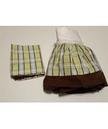 Crib Toddler Bed Skirt Green And Brown With Matching Valance - $10.84
