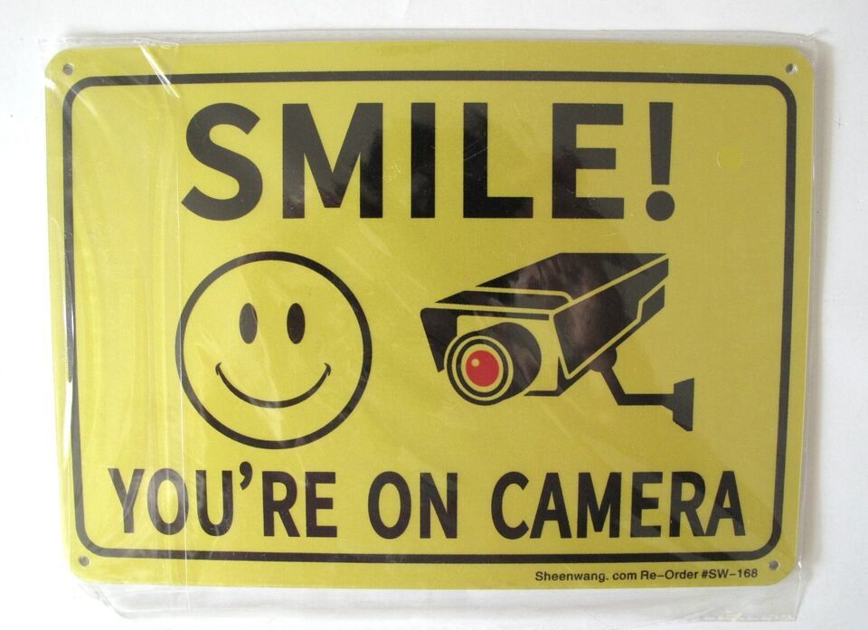 Sheenwang Smile You’re on Aluminum Outdoor / Indoor Camera Sign 2 Pack - $13.22