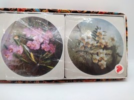 Set Of 6 Lim Siah Tong Art Floral Melamine Coasters in Box Multi Variety... - £10.91 GBP