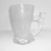 VTG 1993 McDonalds Flintstones Embossed Bedrock Clear Glass Mammoth Mug 8oz - £7.85 GBP