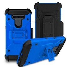 For Lg K51 / Reflect - Blue Heavy Duty Holster Case Belt Clip Case W/ Kickstand - £14.22 GBP
