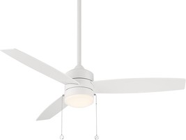 52&quot; Matte White 3-Blade Pull Chain Ceiling Fan With 3000K Led Light Kit, Wac - £203.02 GBP